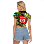 Personalized Sydney Thunder Cricket Raglan Cropped T Shirt Hippie Psychedelic Pattern Vibrant Mandala Art Style