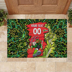 Personalized Sydney Thunder Cricket Rubber Doormat Hippie Psychedelic Pattern Vibrant Mandala Art Style