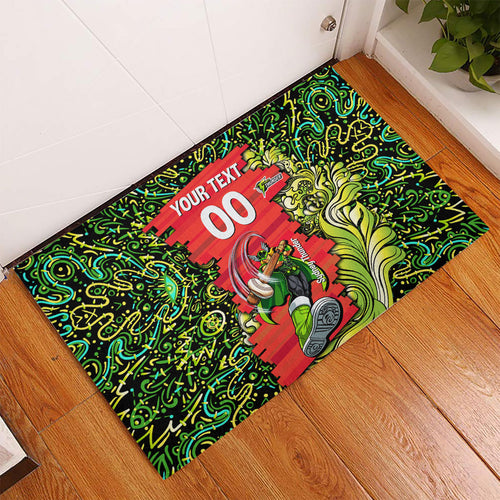 Personalized Sydney Thunder Cricket Rubber Doormat Hippie Psychedelic Pattern Vibrant Mandala Art Style