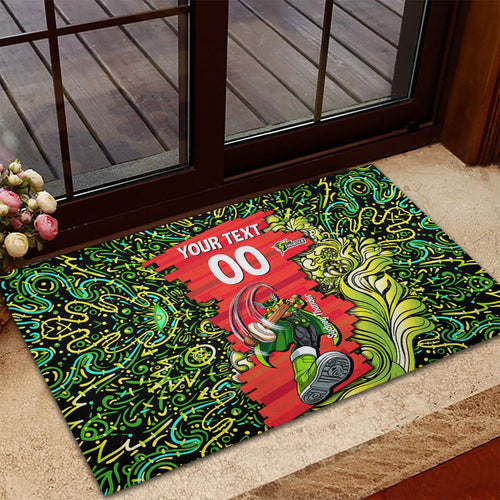 Personalized Sydney Thunder Cricket Rubber Doormat Hippie Psychedelic Pattern Vibrant Mandala Art Style