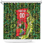 Personalized Sydney Thunder Cricket Shower Curtain Hippie Psychedelic Pattern Vibrant Mandala Art Style