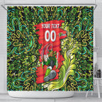 Personalized Sydney Thunder Cricket Shower Curtain Hippie Psychedelic Pattern Vibrant Mandala Art Style