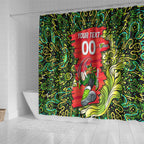 Personalized Sydney Thunder Cricket Shower Curtain Hippie Psychedelic Pattern Vibrant Mandala Art Style