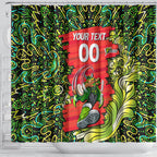 Personalized Sydney Thunder Cricket Shower Curtain Hippie Psychedelic Pattern Vibrant Mandala Art Style