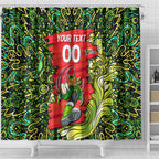 Personalized Sydney Thunder Cricket Shower Curtain Hippie Psychedelic Pattern Vibrant Mandala Art Style