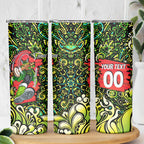 Personalized Sydney Thunder Cricket Skinny Tumbler Hippie Psychedelic Pattern Vibrant Mandala Art Style