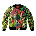 Personalized Sydney Thunder Cricket Sleeve Zip Bomber Jacket Hippie Psychedelic Pattern Vibrant Mandala Art Style
