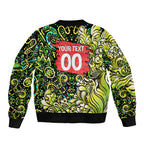 Personalized Sydney Thunder Cricket Sleeve Zip Bomber Jacket Hippie Psychedelic Pattern Vibrant Mandala Art Style