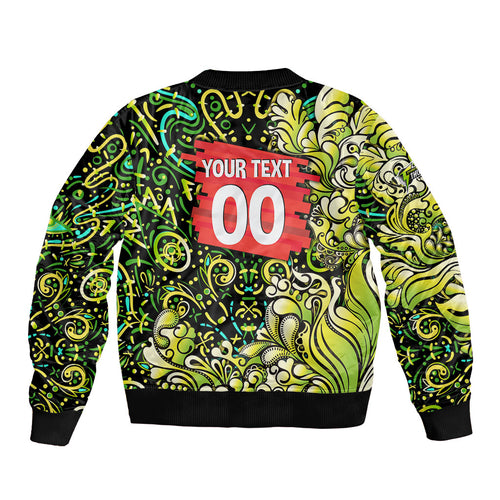 Personalized Sydney Thunder Cricket Sleeve Zip Bomber Jacket Hippie Psychedelic Pattern Vibrant Mandala Art Style