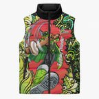 Personalized Sydney Thunder Cricket Sleeveless Puffer Jacket Hippie Psychedelic Pattern Vibrant Mandala Art Style