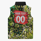 Personalized Sydney Thunder Cricket Sleeveless Puffer Jacket Hippie Psychedelic Pattern Vibrant Mandala Art Style