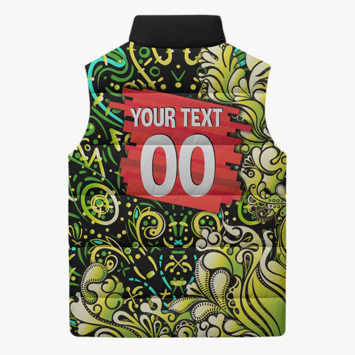 Personalized Sydney Thunder Cricket Sleeveless Puffer Jacket Hippie Psychedelic Pattern Vibrant Mandala Art Style