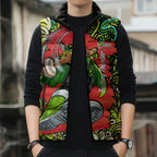 Personalized Sydney Thunder Cricket Sleeveless Puffer Jacket Hippie Psychedelic Pattern Vibrant Mandala Art Style
