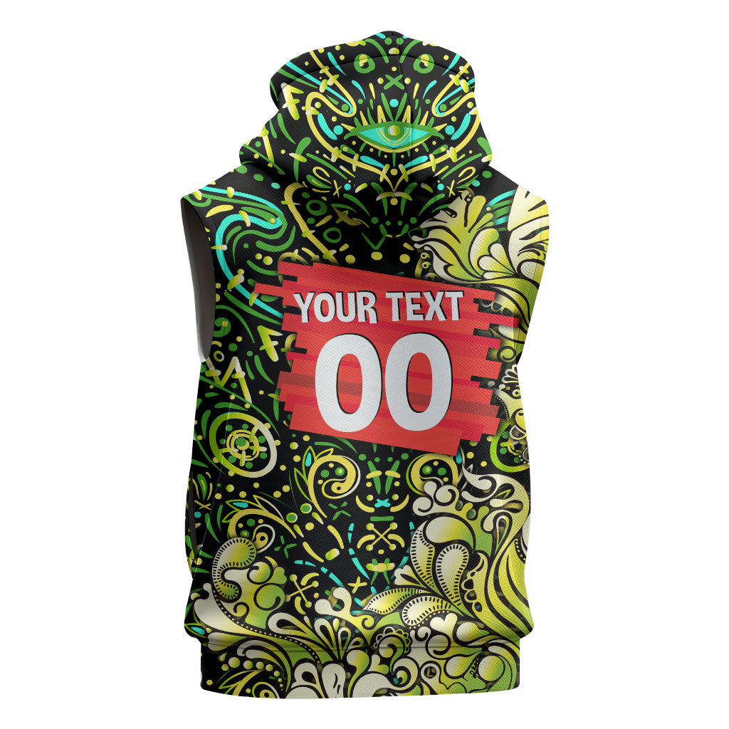 Personalized Sydney Thunder Cricket Sleeveless Zip Hoodie Hippie Psychedelic Pattern Vibrant Mandala Art Style