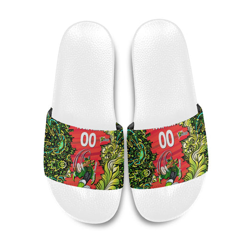 Personalized Sydney Thunder Cricket Slide Sandals Hippie Psychedelic Pattern Vibrant Mandala Art Style