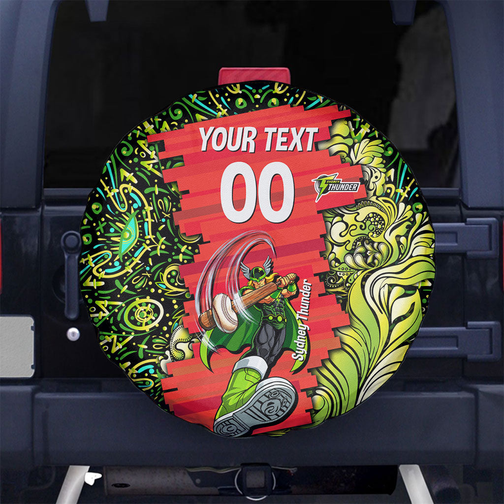 Personalized Sydney Thunder Cricket Spare Tire Cover Hippie Psychedelic Pattern Vibrant Mandala Art Style