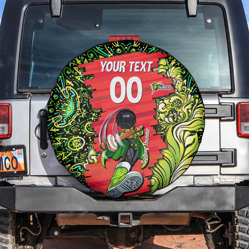 Personalized Sydney Thunder Cricket Spare Tire Cover Hippie Psychedelic Pattern Vibrant Mandala Art Style