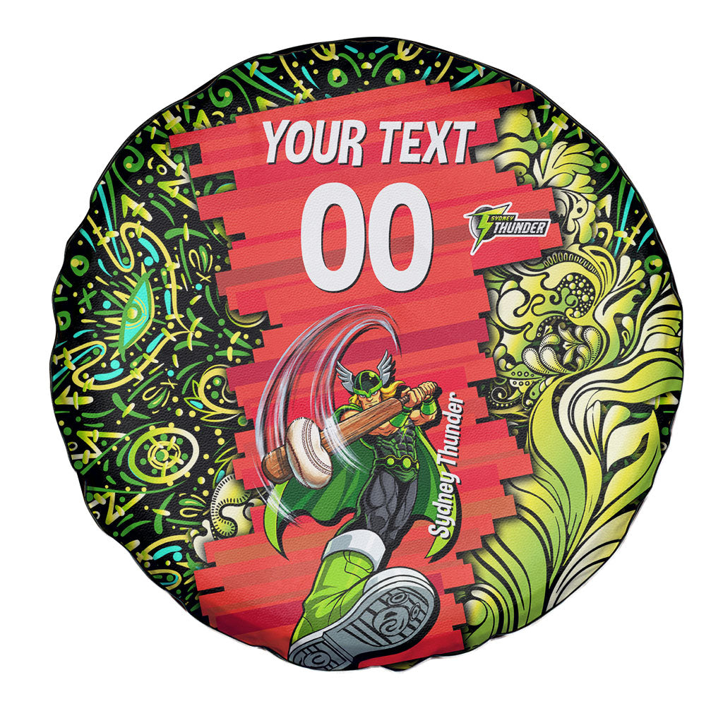 Personalized Sydney Thunder Cricket Spare Tire Cover Hippie Psychedelic Pattern Vibrant Mandala Art Style
