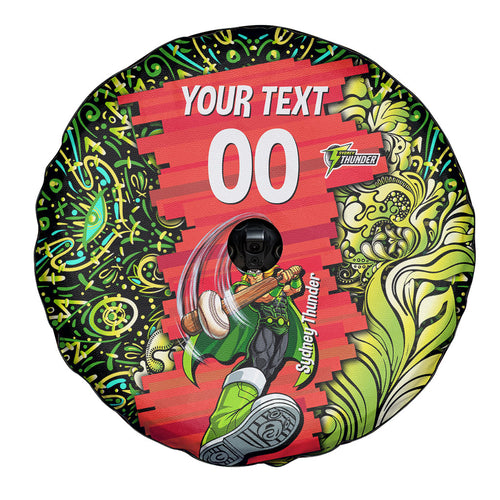 Personalized Sydney Thunder Cricket Spare Tire Cover Hippie Psychedelic Pattern Vibrant Mandala Art Style