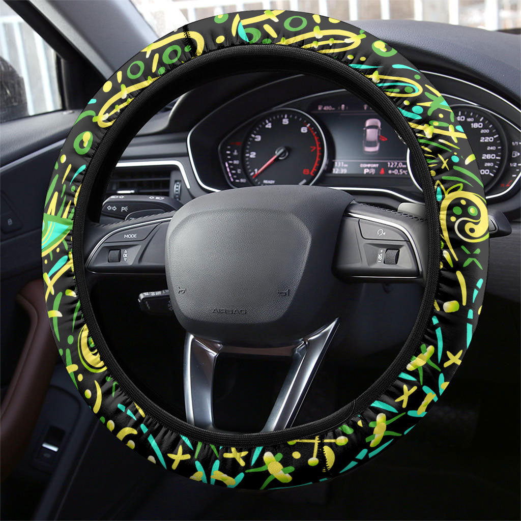 Sydney Thunder Cricket Steering Wheel Cover Hippie Psychedelic Pattern Vibrant Mandala Art Style