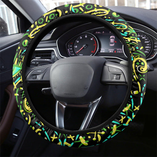 Sydney Thunder Cricket Steering Wheel Cover Hippie Psychedelic Pattern Vibrant Mandala Art Style