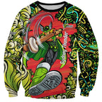 Personalized Sydney Thunder Cricket Sweatshirt Hippie Psychedelic Pattern Vibrant Mandala Art Style