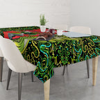 Personalized Sydney Thunder Cricket Tablecloth Hippie Psychedelic Pattern Vibrant Mandala Art Style