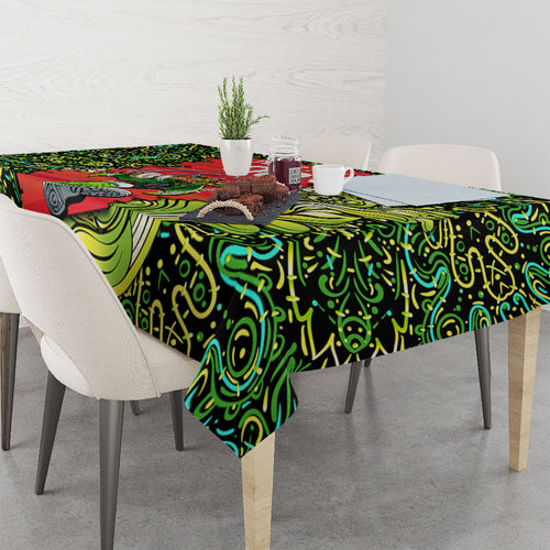 Personalized Sydney Thunder Cricket Tablecloth Hippie Psychedelic Pattern Vibrant Mandala Art Style