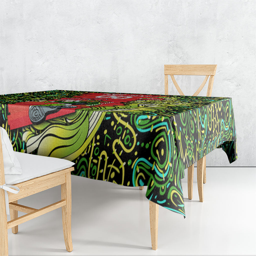 Personalized Sydney Thunder Cricket Tablecloth Hippie Psychedelic Pattern Vibrant Mandala Art Style