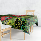 Personalized Sydney Thunder Cricket Tablecloth Hippie Psychedelic Pattern Vibrant Mandala Art Style