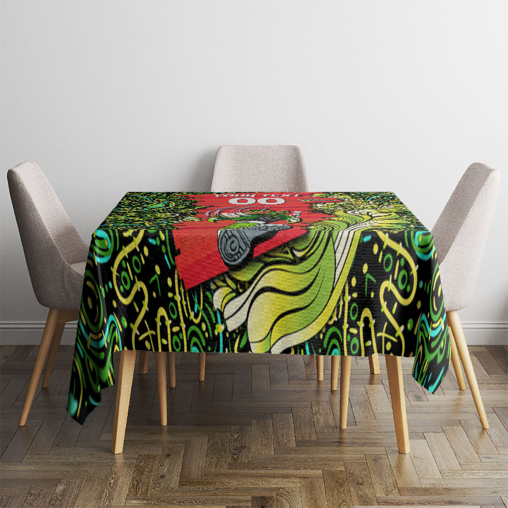Personalized Sydney Thunder Cricket Tablecloth Hippie Psychedelic Pattern Vibrant Mandala Art Style