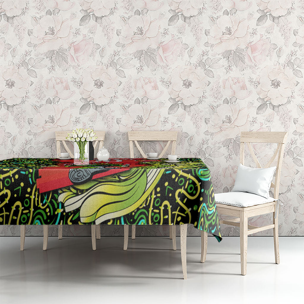 Personalized Sydney Thunder Cricket Tablecloth Hippie Psychedelic Pattern Vibrant Mandala Art Style