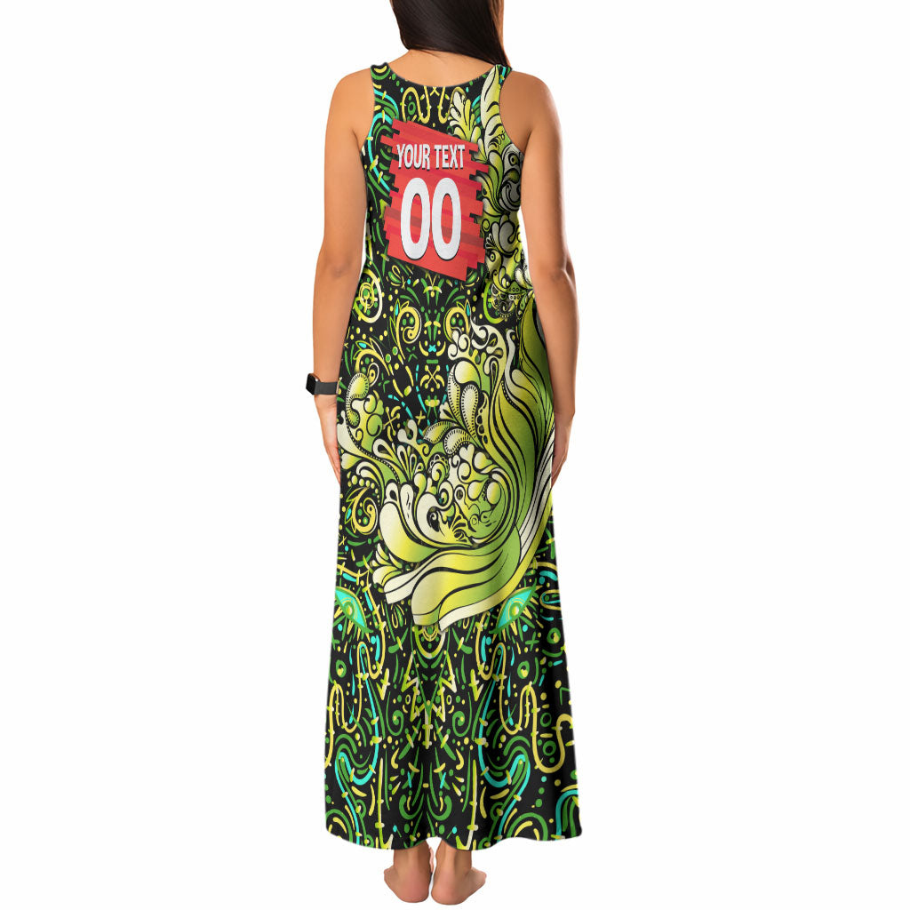 Personalized Sydney Thunder Cricket Tank Maxi Dress Hippie Psychedelic Pattern Vibrant Mandala Art Style
