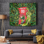 Personalized Sydney Thunder Cricket Tapestry Hippie Psychedelic Pattern Vibrant Mandala Art Style
