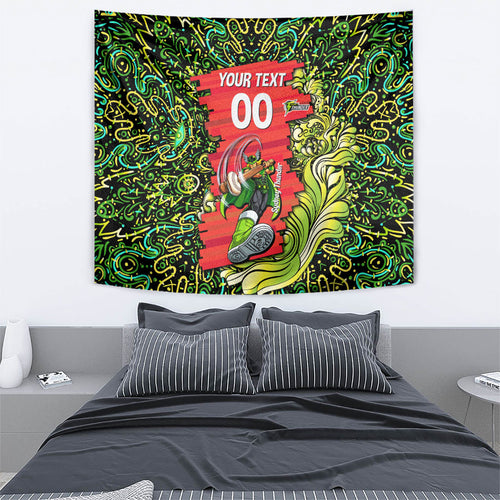Personalized Sydney Thunder Cricket Tapestry Hippie Psychedelic Pattern Vibrant Mandala Art Style