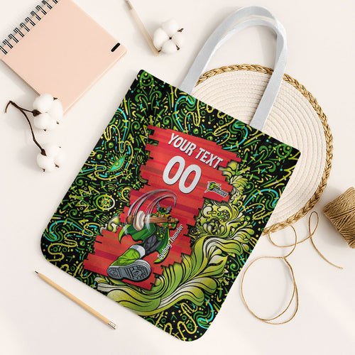Personalized Sydney Thunder Cricket Tote Bag Hippie Psychedelic Pattern Vibrant Mandala Art Style