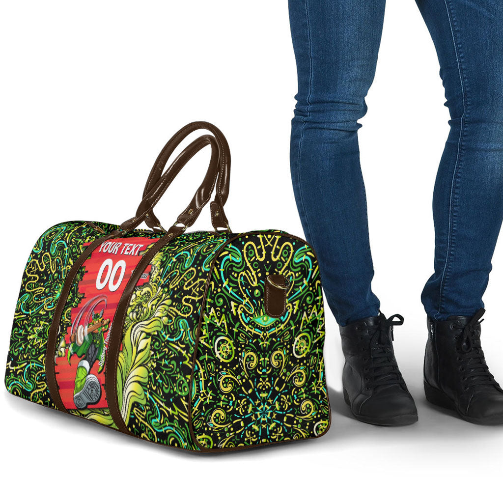 Personalized Sydney Thunder Cricket Travel Bag Hippie Psychedelic Pattern Vibrant Mandala Art Style