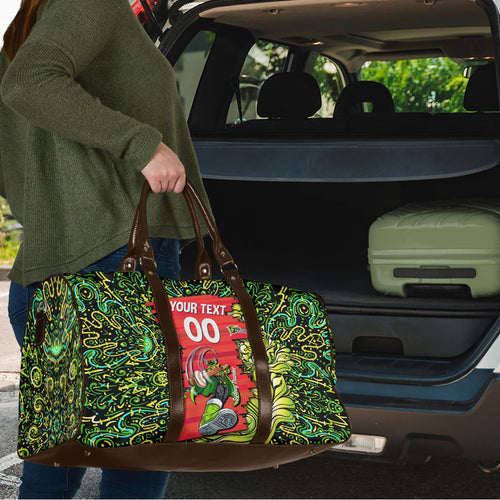 Personalized Sydney Thunder Cricket Travel Bag Hippie Psychedelic Pattern Vibrant Mandala Art Style