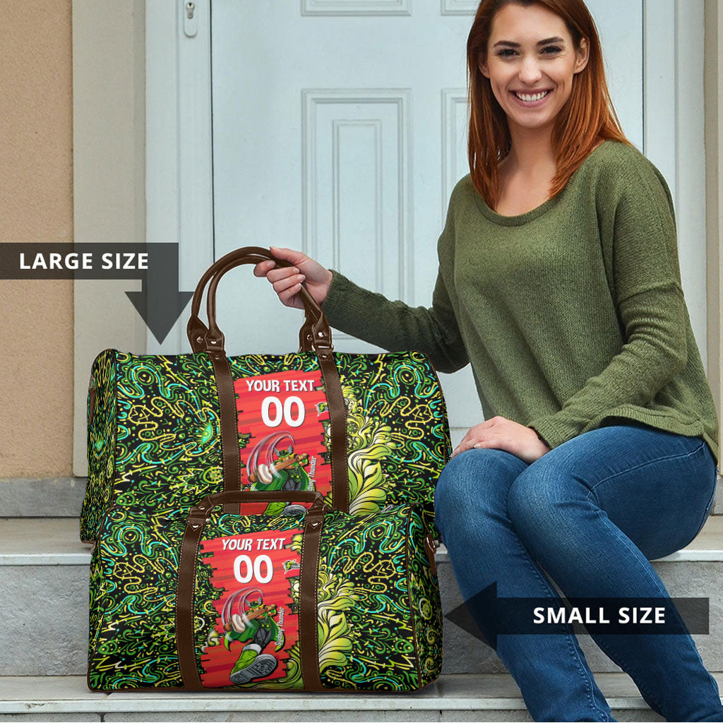 Personalized Sydney Thunder Cricket Travel Bag Hippie Psychedelic Pattern Vibrant Mandala Art Style