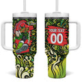 Personalized Sydney Thunder Cricket Tumbler With Handle Hippie Psychedelic Pattern Vibrant Mandala Art Style