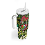 Personalized Sydney Thunder Cricket Tumbler With Handle Hippie Psychedelic Pattern Vibrant Mandala Art Style