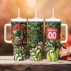 Personalized Sydney Thunder Cricket Tumbler With Handle Hippie Psychedelic Pattern Vibrant Mandala Art Style