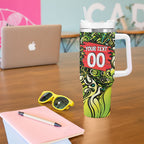 Personalized Sydney Thunder Cricket Tumbler With Handle Hippie Psychedelic Pattern Vibrant Mandala Art Style