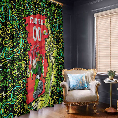 Personalized Sydney Thunder Cricket Window Curtain Hippie Psychedelic Pattern Vibrant Mandala Art Style
