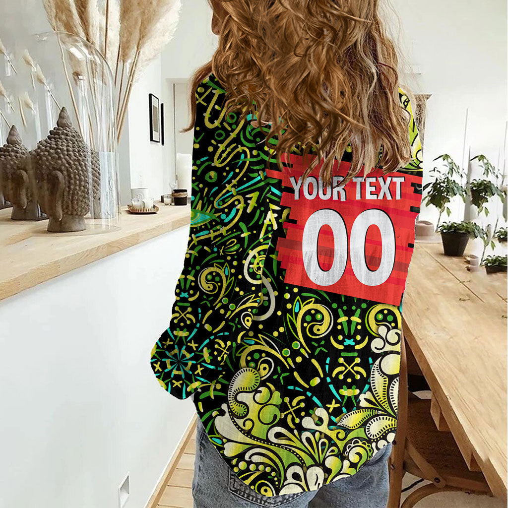 Personalized Sydney Thunder Cricket Women Casual Shirt Hippie Psychedelic Pattern Vibrant Mandala Art Style