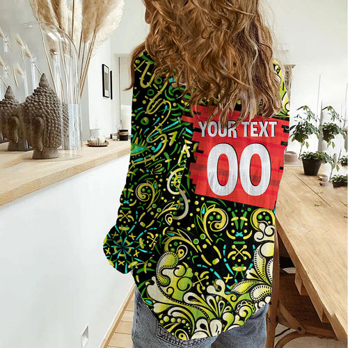 Personalized Sydney Thunder Cricket Women Casual Shirt Hippie Psychedelic Pattern Vibrant Mandala Art Style