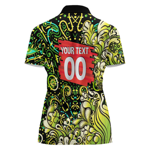 Personalized Sydney Thunder Cricket Women Polo Shirt Hippie Psychedelic Pattern Vibrant Mandala Art Style