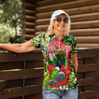 Personalized Sydney Thunder Cricket Women Polo Shirt Hippie Psychedelic Pattern Vibrant Mandala Art Style