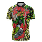 Personalized Sydney Thunder Cricket Zipper Polo Shirt Hippie Psychedelic Pattern Vibrant Mandala Art Style