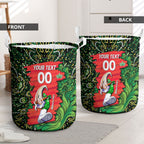 Personalized Melbourne Stars Cricket Laundry Basket Hippie Psychedelic Pattern Vibrant Mandala Art Style